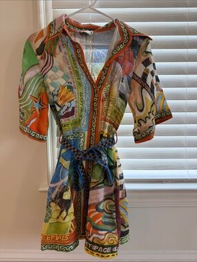 Alemais | Dresses | Alemais Silas Floral Halter Mini Dress In Green And  Pink | Poshmark